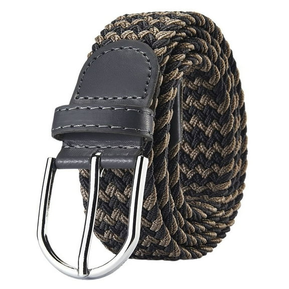 SWSMCLT Women's Braided Adjustable Belts Medium Holeless D Ring Braided Belt Buckle Braid Canvas Casual Dark Khaki X-Small-Large