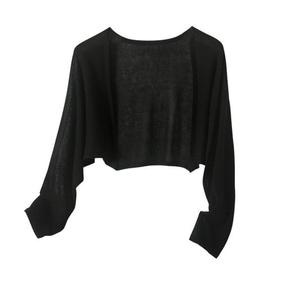 SWSMCLT Women's Breathable Cape Autumn Elegant Knit Open Front Soft Cool Spring Summer Blouse Cardigan Casual Black Small-X-Large
