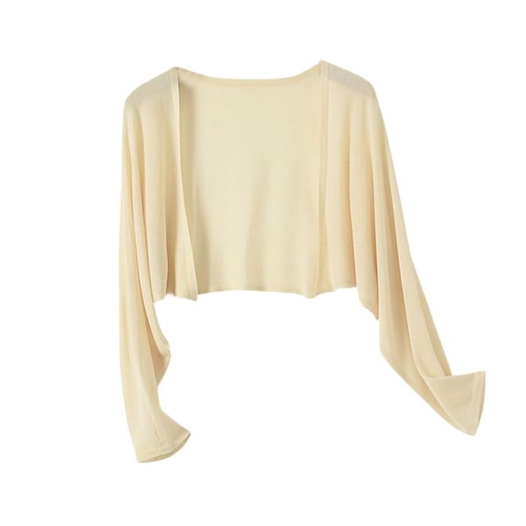 SWSMCLT Women's Breathable Cape Autumn Elegant Knit Open Front Soft Cool Spring Summer Blouse Cardigan Casual Cream Small-X-Large