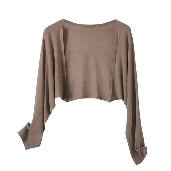 SWSMCLT Women's Breathable Cape Autumn Elegant Knit Open Front Soft Cool Spring Summer Blouse Cardigan Casual Umber Small-X-Large