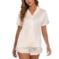 thumbnail image 1 of SWSMCLT Women's Breathable Pajama Set Boyshorts Comfy Classic Matching Sets Loungewear Set Button Chic Elastic Band Golden Medium, 1 of 5