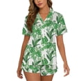 thumbnail image 1 of SWSMCLT Women's Breathable Pajama Set Boyshorts Comfy Classic Matching Sets Loungewear Set Button Chic Elastic Band Light Green Medium, 1 of 5