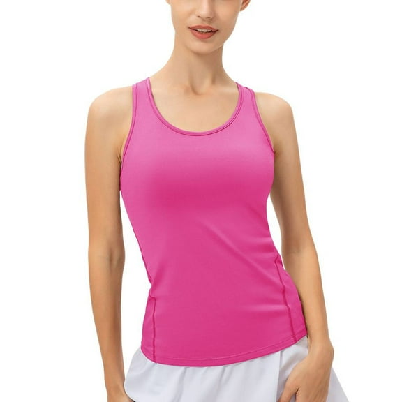 SWSMCLT Women's Breathable Tank Top Elasthane Pull On Curvy Sleeveless Stretch Vest Top Chic Vest Autumn Rose Large