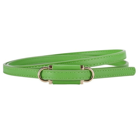 SWSMCLT Women's Buckle Adjustable Belts Holeless Faux Leather Elegant Skinny Knot Belt Casual Cocktail Green X-Small-Large