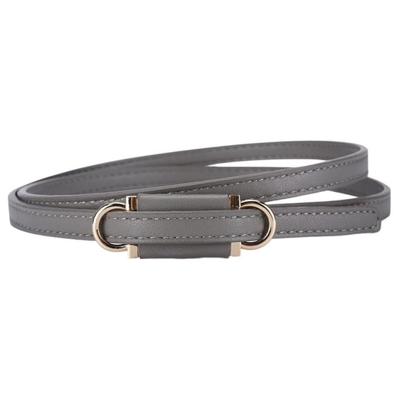 SWSMCLT Women's Buckle Adjustable Belts Holeless Faux Leather Elegant Skinny Knot Belt Casual Cocktail Grey X-Small-Large
