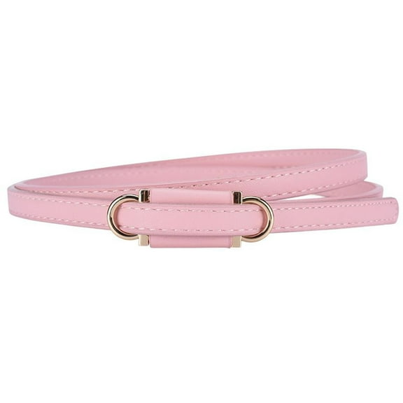 SWSMCLT Women's Buckle Adjustable Belts Holeless Faux Leather Elegant Skinny Knot Belt Casual Cocktail Pink X-Small-Large