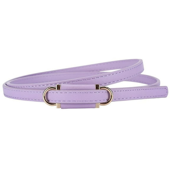 SWSMCLT Women's Buckle Adjustable Belts Holeless Faux Leather Elegant Skinny Knot Belt Casual Cocktail Purple X-Small-Large