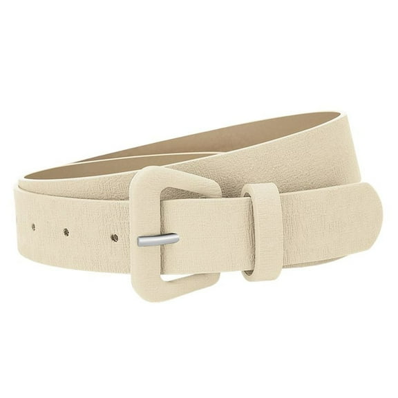 SWSMCLT Women's Buckle Belt For Dress Basic Medium Faux Leather Spring Adjustable Belts Fashion Belt Casual Beige X-Small-Large