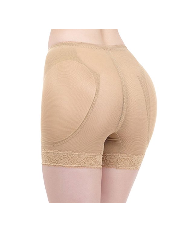 Women's Butt Lifter Padded Underwear Hip Enhancer Shapewear Shorts Mesh Body Shaper Panties Tummy Control High Waisted Hip Dip Seamless Nude 8-10