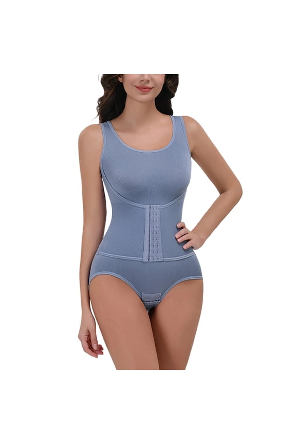 Women's Butt Lifting Body Shaper Spandex Bodysuit Shapewear Tight Slim Soft Tummy Control Sleeveless Light Blue XX-Large
