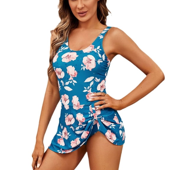 SWSMCLT Women's Cami One Piece Bathing Suit Chic Cheeky Elasthane Curvy Brief Spring Break Casual Bathing Suit Dress Light Blue 16