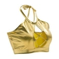 thumbnail image 1 of SWSMCLT Women's Cami Shirt Halloween Metallic Tops r Backless Crop Dance Fall Sexy Summe Halter Camisole Shirt Golden Medium, 1 of 1