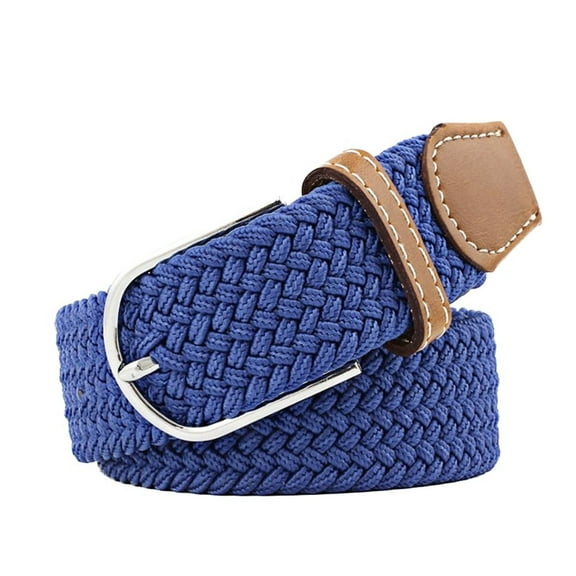 SWSMCLT Women's Canvas Belt Fashion Braided Belt Summer Braided Webbing Belt Buckle Travel Metal Casual Royal Blue Fit Waist 25“-37”