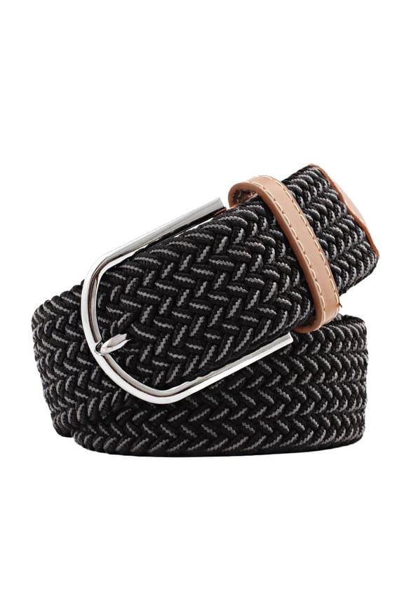 Women's Canvas Web Belt Fashion Metal Stretch Travel Braided Spring Braided Belt Buckle Belt Black Grey Fit Waist 25“-37”