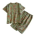thumbnail image 1 of SWSMCLT Women's Capri Pajama Set Short Sleeve 100 Cotton Button Down Pj Sleepwear Boyshorts Cool Elastic Band Nightwear Loungewear Green Small-Medium, 1 of 1