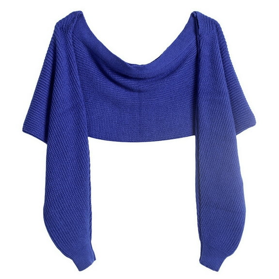 SWSMCLT Women's Cardigan Sweater Cable Knit Bolero 2025 Knitwear Acrylic Casual Autumn Breathable Crop Coat Royal Blue Small-Large