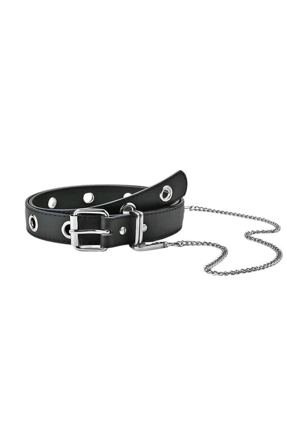 Women's Casual Adjustable Belts Metal Buckle Groove Belt Basic Belt Autumn Grunge Cool Rapper 2025 Buckle Style3 X-Small-Large