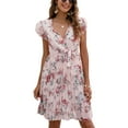 thumbnail image 1 of SWSMCLT Women's Casual Dress Summer Dresses Knitted Spring Loose Fit Sundress Sexy High Waist Beach Sheer Pink 4-6, 1 of 4