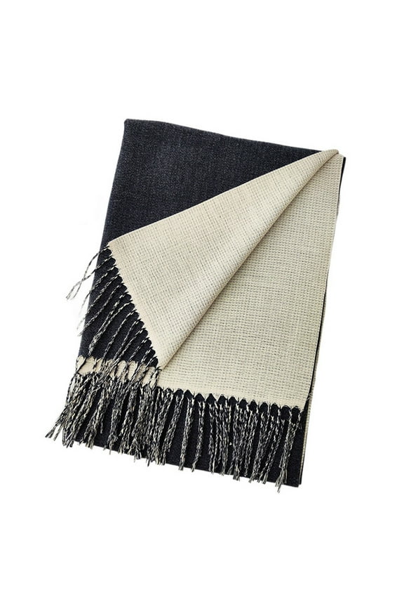 Women's Casual Scarves Chic Fringe Cute Comfy Fall Soft Spring Winter Billowy Muffler Brushed Scarf Black One Size