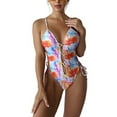 thumbnail image 1 of SWSMCLT Women's Cheeky Brazilian Padded Beach Swimming High Waisted Bathing Suit Sexy Swimsuit One Piece Swimsuit Orange 14, 1 of 4