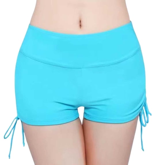 SWSMCLT Women's Classic Bathing Suit Drawstring Medium Waist Frill Slimming Bath Suit Beachwear Elastic Modest Peacock Blue Small