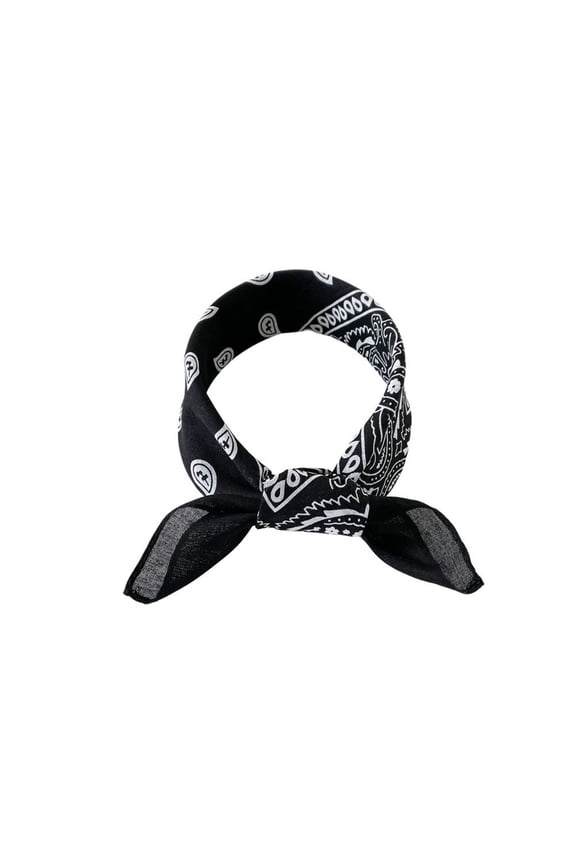 Women's Cool Rapper Bandana Casual Fashion Regular Fit Summer Thin Hair Scarf Cotton Durags Fall Black One Size
