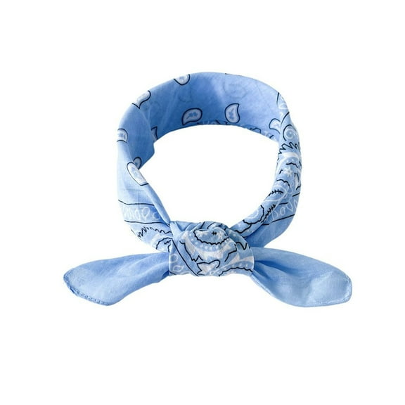 SWSMCLT Women's Cool Rapper Bandana Casual Fashion Regular Fit Summer Thin Hair Scarf Cotton Durags Fall Sky Blue One Size