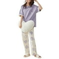thumbnail image 1 of SWSMCLT Women's Cotton Pajama Set Short Sleeve 2 Piece Lightweight Pj Set Pjs Summer Fall Cute Soft Basic Breathable Style7 Large, 1 of 1