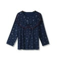 thumbnail image 1 of SWSMCLT Women's Cotton Pajama Tops Cute Lounging Ruffle Sleepwear Pajamas Soft Long Sleeve Comfy Spandex Sleeping Navy X-Large, 1 of 5