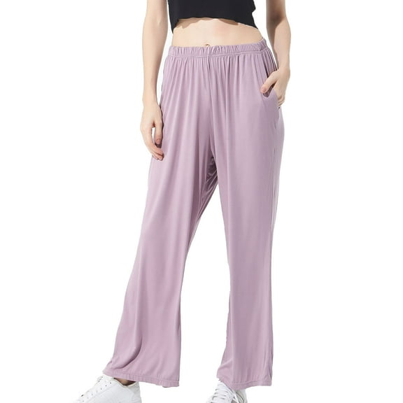 SWSMCLT Women's Cotton Pj Pants Soft Casual Lounging Nightwear Pajamas Bottoms Sleep Summer Lightweight Comfy Loose Fall Purple 3X-Large