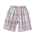 thumbnail image 1 of SWSMCLT Women's Cotton Sleep Shorts Plaid Printed Cotton Cool Medium Waist Elastic Band Basic Sleep Lounge Pajama Bottom Blue 16-18, 1 of 1
