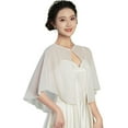 thumbnail image 1 of SWSMCLT Women's Crop Cardigan Soft Blouse Wedding Fall Sheer Short Button Lightweight Spring Chiffon Top White One Size, 1 of 1