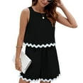 thumbnail image 1 of SWSMCLT Women's Cute 2 Piece Set Summer 2 Piece Slit Pocket Matching Set Short Fashion Casual Scallop Sleeveless Black Medium, 1 of 1
