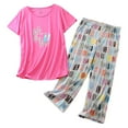 thumbnail image 1 of SWSMCLT Women's Cute Pajamas 2 Piece Pjs Lounge Capri Thin Lounge Set Soft Summer Funny Lightweight Plus Size Style12 X-Large, 1 of 1