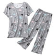 thumbnail image 1 of SWSMCLT Women's Cute Pajamas 2 Piece Pjs Lounge Capri Thin Lounge Set Soft Summer Funny Lightweight Plus Size Style4 X-Large, 1 of 4