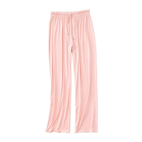 SWSMCLT Women's Cute Pajamas Pant Casual Fall Sleep Pant Soft Pj Bottoms Mid Waist Long Lightweight Thin Spring Trendy Pink XX-Large
