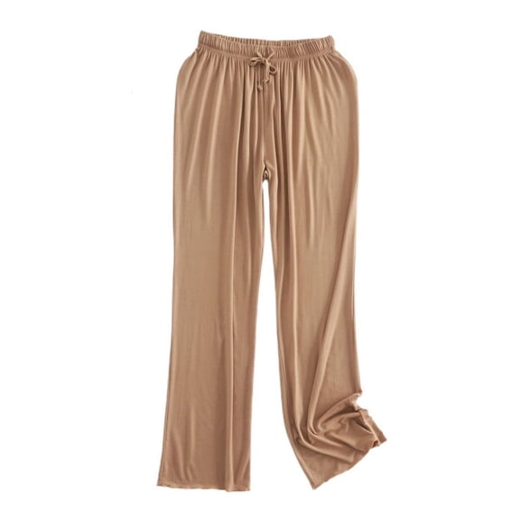 SWSMCLT Women's Cute Pajamas Pant Casual Fall Sleep Pant Soft Pj Bottoms Mid Waist Long Lightweight Thin Spring Trendy Yellow Large