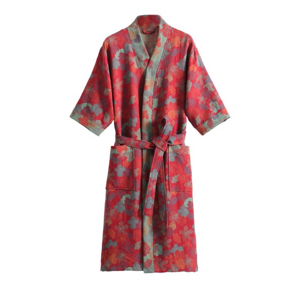 SWSMCLT Women's Cute Robe Cotton Pjs Comfy Long V Neck Breathable Fall Summer Medium Trendy Spring Red Small