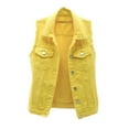 thumbnail image 1 of SWSMCLT Women's Denim Vest Tank Top Western Loose Spring Outerwear Top Sleeveless Soft Button Vintage Fall Fashion Yellow X-Small-Small, 1 of 1