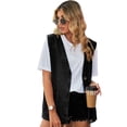 thumbnail image 1 of SWSMCLT Women's Denim Vest V Neck Summer Tank Top Pockets Loose Fit Denim Top Sleeveless Jean Vest Shirt Button Down Y2K 2024 Fashion Casual Cowlgirl Black Large, 1 of 5