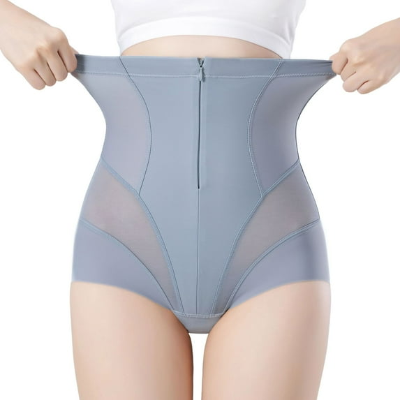 SWSMCLT Women's Elasthane Body Shaper Briefs Full Coverage Firm Hip Lifter Body Shaper Trainer Empire Waist Shaper Panties Blue Large