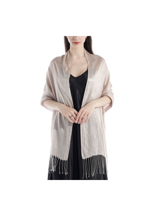 Women's Fall Cape Summer Scarf Winter Sun Protection Fringe Shawl Lightweight Vintage Cardigan Nude One Size