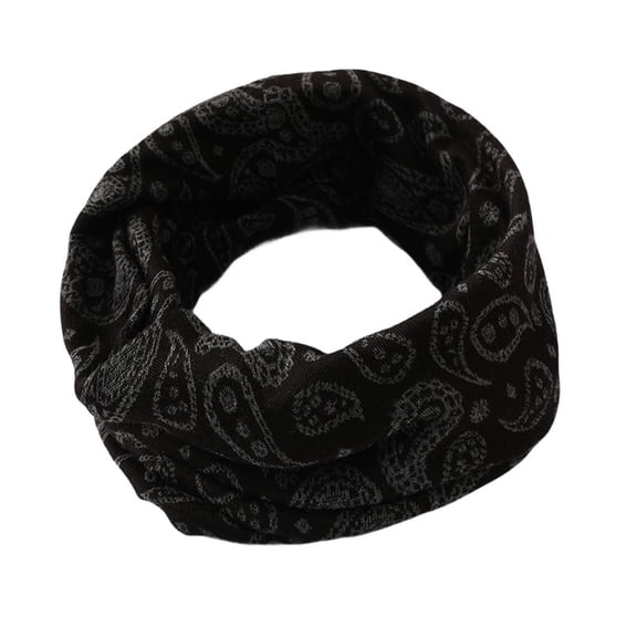 SWSMCLT Women's Fall Infinity Scarf Warm Winter Spring Basic Casual Soft Loose Cozy Classic Stretchy Cotton Black One Size