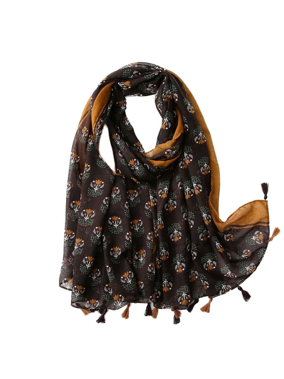 Women's Fall Scarf Thin Shawl Travel Soft Lightweight Pashmina Vintage Summer Winter Uv Protection Style1 One Size