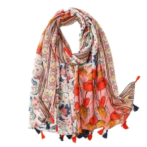 SWSMCLT Women's Fall Scarf Thin Shawl Travel Soft Lightweight Pashmina Vintage Summer Winter Uv Protection Style6 Pink One Size