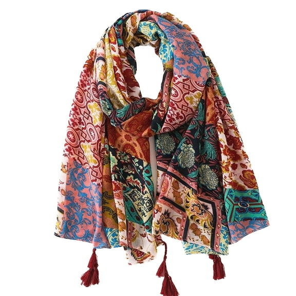 SWSMCLT Women's Fall Scarf Thin Shawl Travel Soft Lightweight Pashmina Vintage Summer Winter Uv Protection Style9 One Size