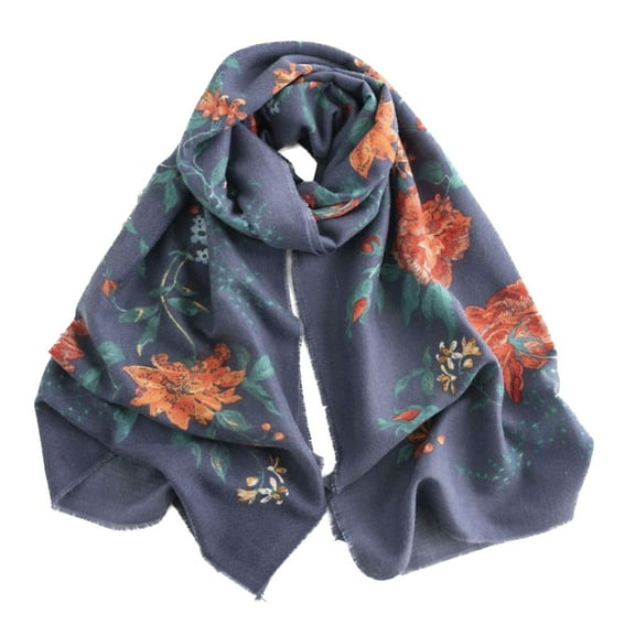 SWSMCLT Women's Fall Scarf Winter Shawl Family Soft Winter Scarf Lightweight Fashion Warm Thick Elegant Blue One Size