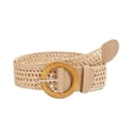 thumbnail image 1 of SWSMCLT Women's Fashion Belt Boho Braided Casual Vintage Braided Belt Buckle Summer Spring Raffia Fabric Belt Beige2 X-Small-Large, 1 of 1
