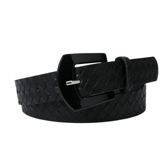 SWSMCLT Women's Fashion Belt For Dress Faux Leather Summer Medium Regular Fit Belt Braided Slimming Buckle Black One Size