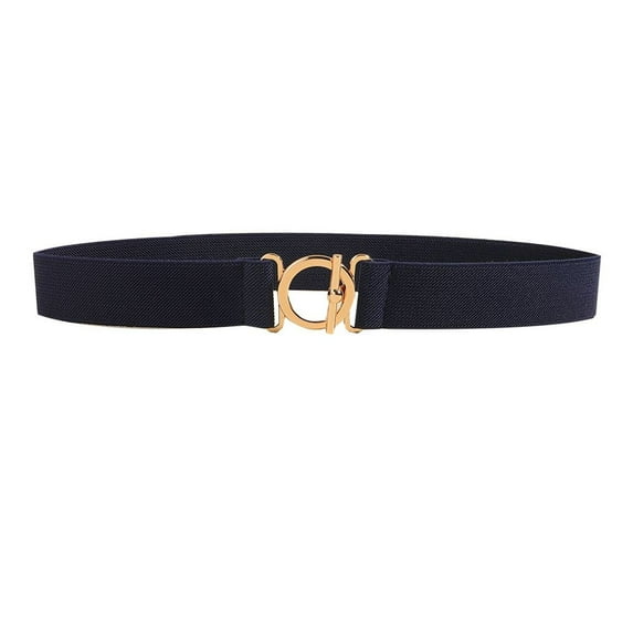 SWSMCLT Women's Fashion Belt For Dress Stretch Belt Date Embroidered Medium Buckle Boho Casual Round Braided Navy X-Small-Large